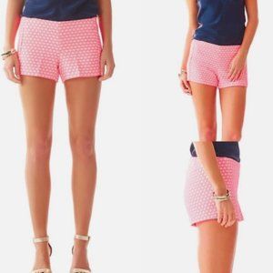 Lilly Pulitzer Lisa Short Hotty Pink Geo Jacquard Size 0